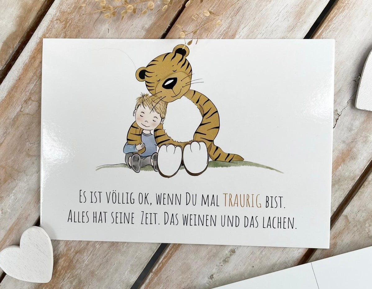 Trost-Tiger Armband mit Lasergravur und Postkarte