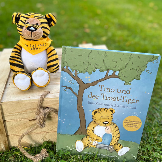 Kleines Trost-Tiger Kinderbuch-Paket mit Halstuch