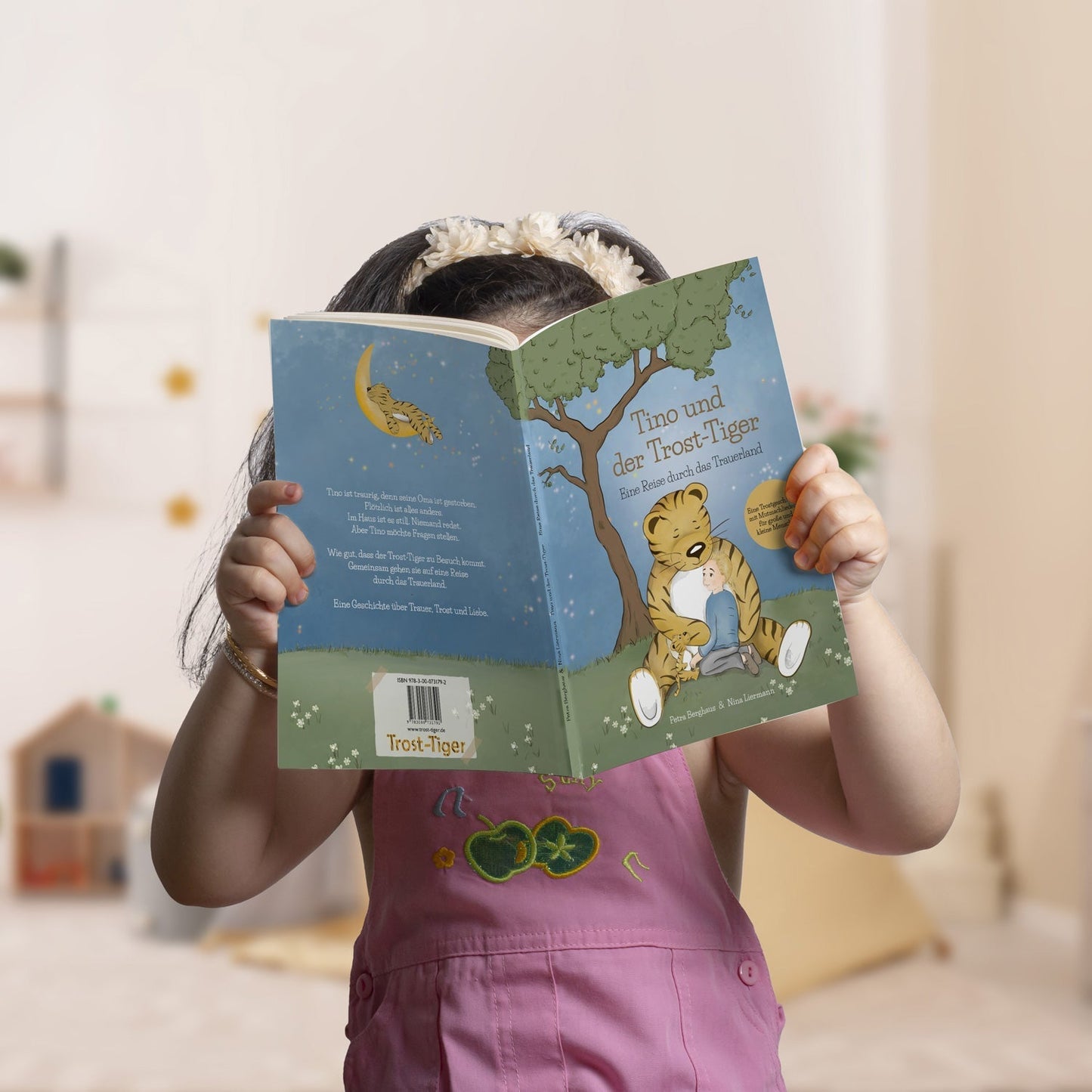 Trost-Tiger Kinderbuch-Paket mit personalisiertem Halstuch + Poster